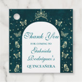 Elegante smaragdgroene gouden vlinders Dank u Bedankjes Labels (Voorkant)