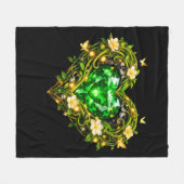 Elegante Smaragdgroene Hart Fleece Deken (Voorkant (Horizontaal))