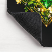 Elegante Smaragdgroene Hart Luxe Muis Muismat (Hoek)