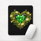 Elegante Smaragdgroene Hart Luxe Muis Muismat (Met muis)