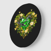 Elegante Smaragdgroene Hart Luxe Wandklok (Hoek)