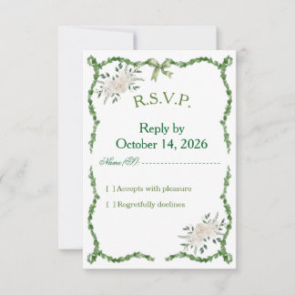 Elegante Smaragdgroene Huwelijks-R.S.V.P RSVP Kaartje