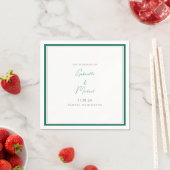 Elegante smaragdgroene huwelijkscriptlinnen servet (Insitu)