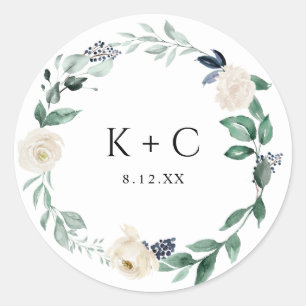Elegante Smaragdgroene Huwelijksgunst Ronde Sticker