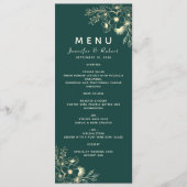 Elegante Smaragdgroene Huwelijksmenu Menu (Voorkant)