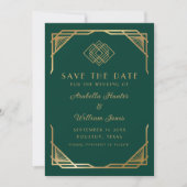 Elegante smaragdgroene kalligrafie  save the date (Voorkant)