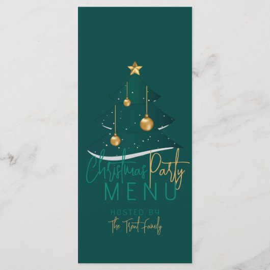 Elegante smaragdgroene kerstboom menu (Achterkant)