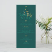 Elegante smaragdgroene kerstboom menu (Staand voorkant)