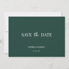 Elegante smaragdgroene minimalistische bruiloft save the date