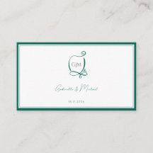 Elegante smaragdgroene monogram bruiloft RSVP