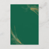 Elegante Smaragdgroene Rozen Huwelijk Informatiekaartje (Achterkant)