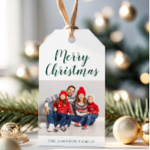 Elegante Smaragdgroene Script Kerstfoto