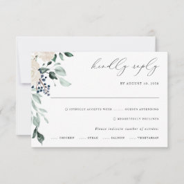 Elegante Smaragdgroene Trouw RSVP Kaartje
