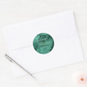 Elegante Smaragdgroene Waterverf Wash Names Ronde Sticker (Envelop)