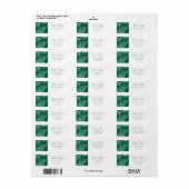Elegante smaragdgroene waterverfwas bruiloft etiket (Full Sheet)