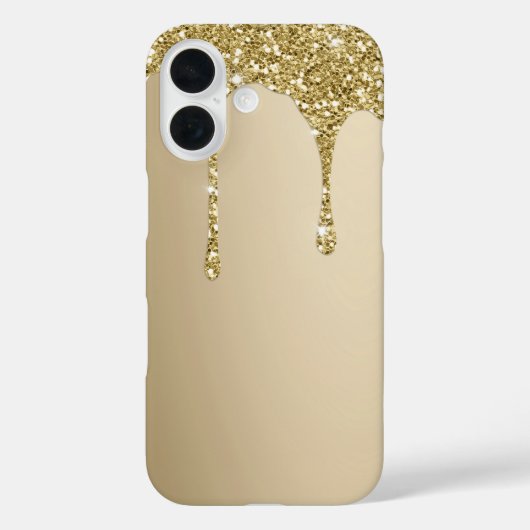 Elegante smeltende gouden glitterglans Case-Mate iPhone case (Achterkant)