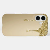 Elegante smeltende gouden glitterglans Case-Mate iPhone case (Achterkant (horizontaal))