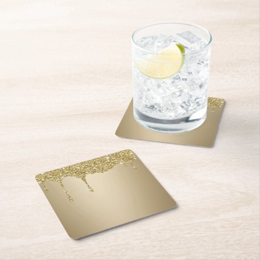 Elegante smeltende gouden glitterglans kartonnen onderzetters (Insitu)