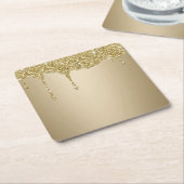 Elegante smeltende gouden glitterglans kartonnen onderzetters (Schuin)