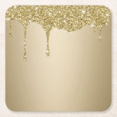 Elegante smeltende gouden glitterglans kartonnen onderzetters (Voorkant)
