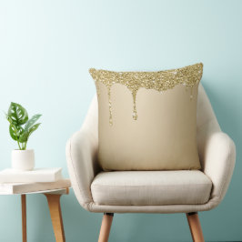 Elegante smeltende gouden glitterglans kussen