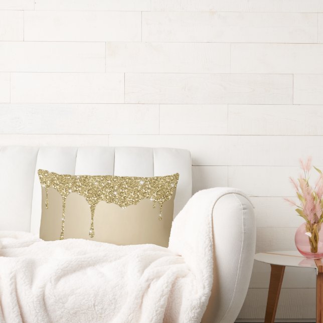 Elegante smeltende gouden glitterglans kussen (Bank)