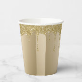 Elegante smeltende gouden glitterglans papieren bekers (Links)