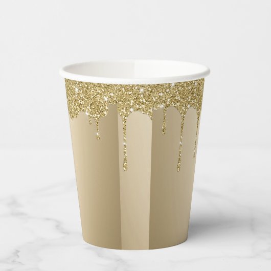 Elegante smeltende gouden glitterglans papieren bekers (Links)