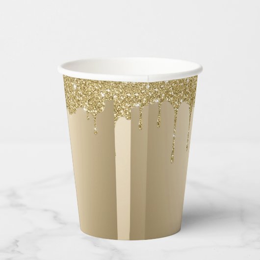 Elegante smeltende gouden glitterglans papieren bekers (Rechts)