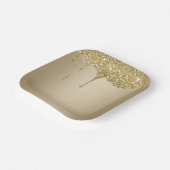 Elegante smeltende gouden glitterglans papieren bordje (Gebogen)