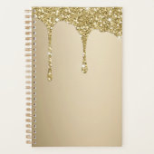 Elegante smeltende gouden glitterglans planner (Voorkant)