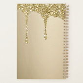 Elegante smeltende gouden glitterglans planner (Achterkant)