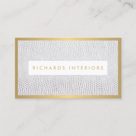 Elegante Snakeskin Print voor Interieur Designer Visitekaartje (Voorkant)