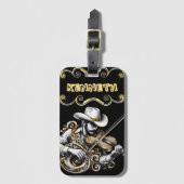 Elegante snaren met Westerne cowboycharme Bagagelabel (Voorkant (verticaal))