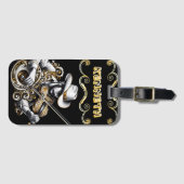 Elegante snaren met Westerne cowboycharme Bagagelabel (Voorkant (horizontaal))