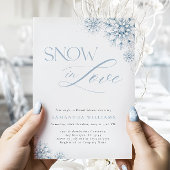 Elegante sneeuw in liefde bruids douche uitnodigin kaart