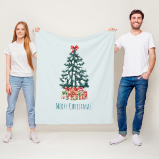Elegante Sneeuw Kerstboom Mint Groen Fleece Deken