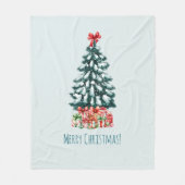 Elegante Sneeuw Kerstboom Mint Groen Fleece Deken (Voorkant)