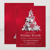 Elegante sneeuw kerstboom vakantie brunch kaart (Voorkant / Achterkant)
