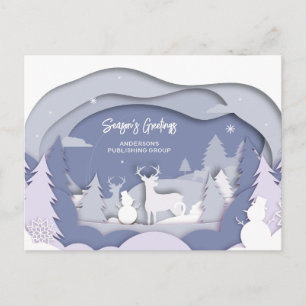 Elegante sneeuw scène zakelijke feestdagen kaart