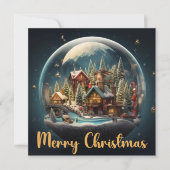 Elegante Sneeuwbol Feestdagenkaart (Voorkant)