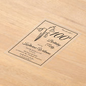 Elegante sneeuwklokjes 100ste verjaardagsfeestje acryl uitnodigingen (Laagn)