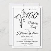 Elegante sneeuwklokjes 100ste verjaardagsfeestje kaart (Voorkant)