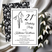 Elegante sneeuwklokjes 21ste verjaardagsfeestje kaart