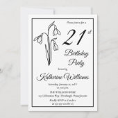 Elegante sneeuwklokjes 21ste verjaardagsfeestje kaart (Voorkant)