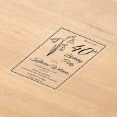 Elegante sneeuwklokjes 40ste verjaardagsfeestje acryl uitnodigingen (Laagn)