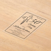 Elegante sneeuwklokjes 50ste verjaardagsfeestje acryl uitnodigingen (Laagn)