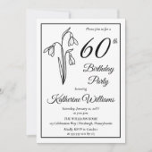 Elegante sneeuwklokjes 60ste verjaardagsfeestje kaart (Voorkant)