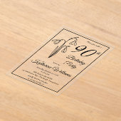 Elegante sneeuwklokjes 90ste verjaardagsfeestje acryl uitnodigingen (Laagn)