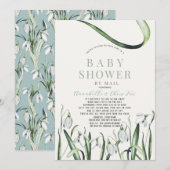 Elegante Sneeuwklokjes Watercolor Baby Shower per  Kaart (Voorkant / Achterkant)